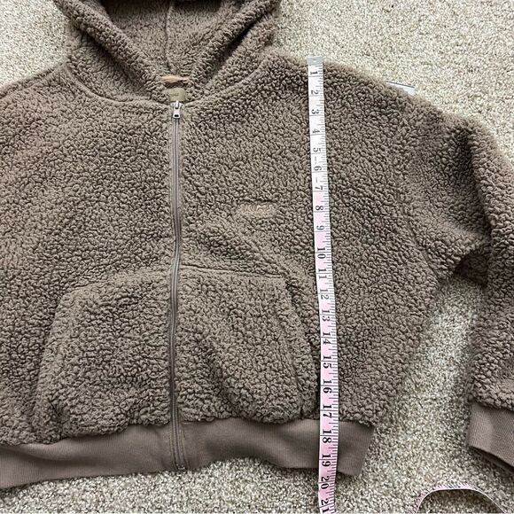 Skims Cropped Teddy Full Zip Hoodie Women's L - Picture 5 of 9